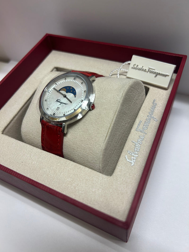 One Brand New Unisex Salvatore Ferragamo, Large Size W MOP Dial - $3K APR w COA APR57