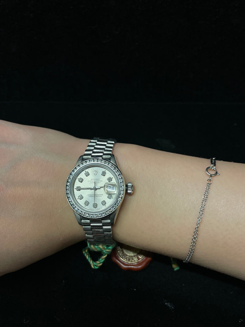 ROLEX Datejust Ladies Platinum DD/DB Watch! - $100K APR w/ COA! APR57