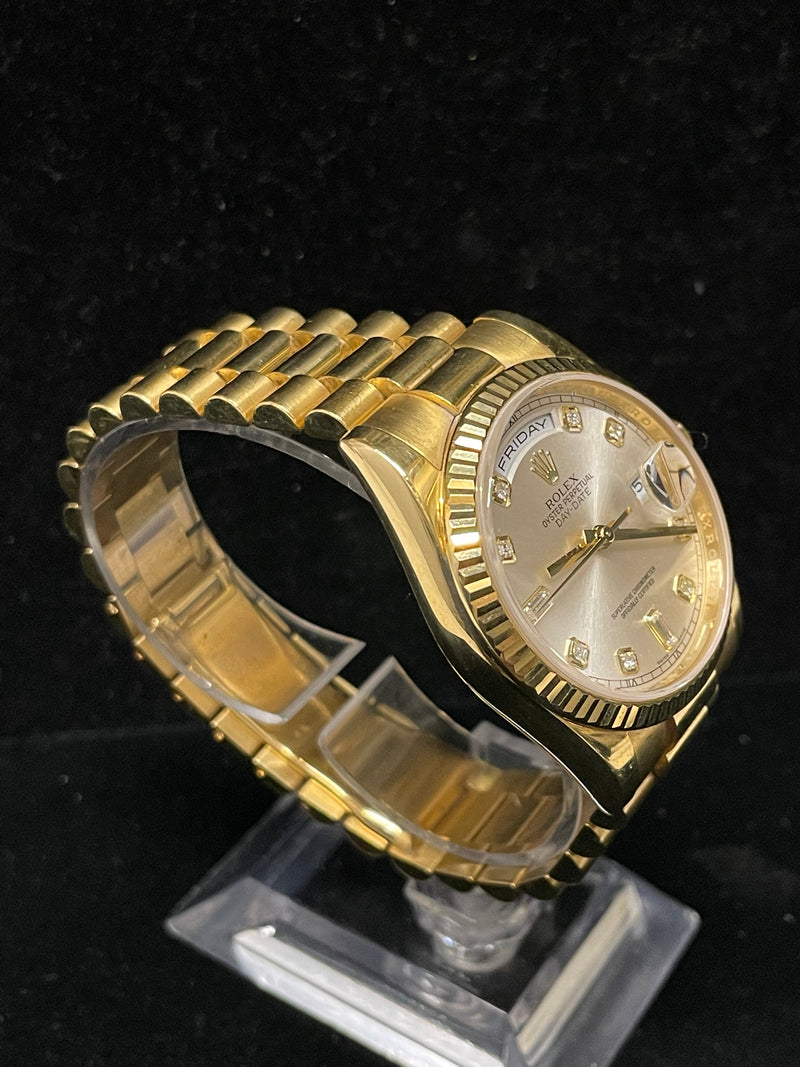 ROLEX OYSTER PERPETUAL DAY-DATE 18K YG DD MEN'S WATCH - $80K APR w/ COA! APR57