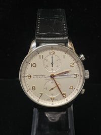 IWC PORTUGIESER Chrono. SS RG Markers Off-White Dial Men's Watch - 15K APR w/ COA! APR57