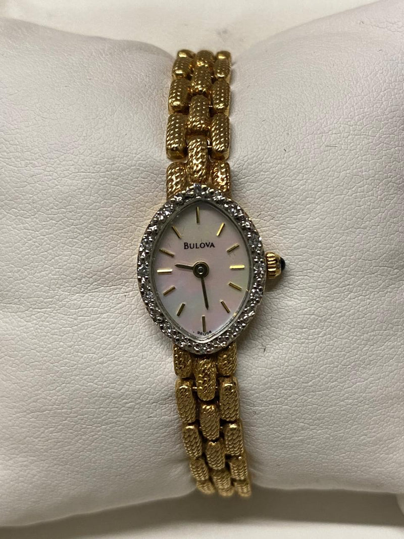 BULOVA Rare 14K Gold Ladies Elegant Wristwatch w/ 14 Diamonds- $13K APR w/ COA! APR 57