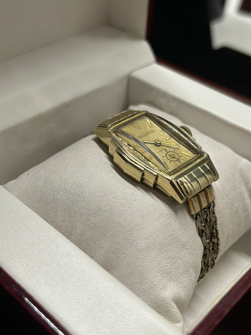 Bulova 1930s Art Deco 10K Gold Filled Watch Dual Straps 6K APR w
