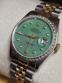 Rolex DateJust w/ Date Feature 10 Diamonds Dial, Steel & Gold - $35K APR w/ COA! APR 57