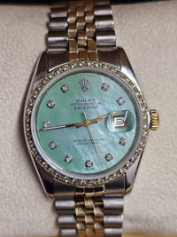 Rolex DateJust w/ Date Feature 10 Diamonds Dial, Steel & Gold - $35K APR w/ COA! APR 57