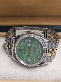 Rolex DateJust w/ Date Feature 10 Diamonds Dial, Steel & Gold - $35K APR w/ COA! APR 57