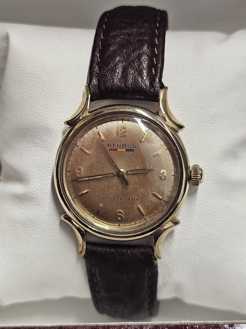 Benrus Vintage 1940s 10K Gold Filled Unique Dial, Men's Watch - $8K APR w/ COA!! APR 57