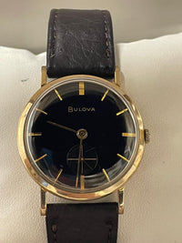 Bulova Vintage 1950s Watch - 10K GF, Black Dial, Black Strap- $6K APR w/ COA!!!! APR57