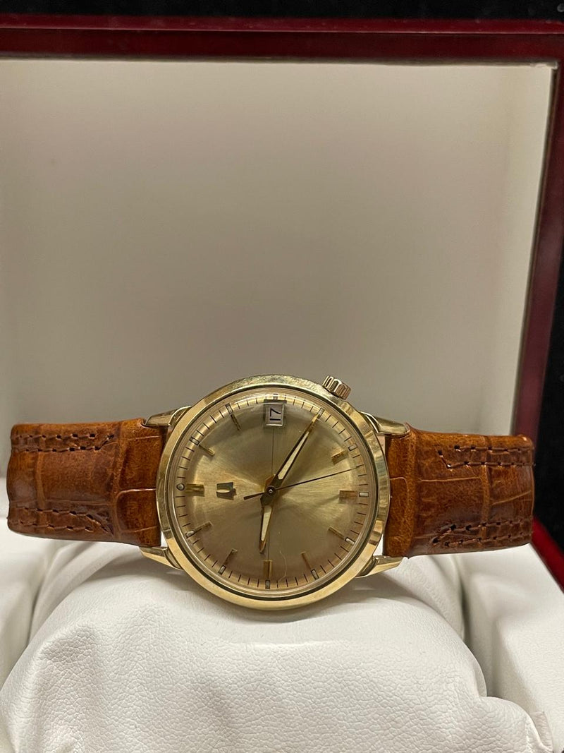 Bulova Accutron Vintage 1950s, Solid Gold, Leather Brown Strap- $10K APR w/ COA! APR57