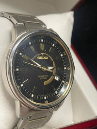 Seiko Stainless Steel Kinetic Watch - Gold Accents, Limited  - $1.5K APR w/ COA! APR57