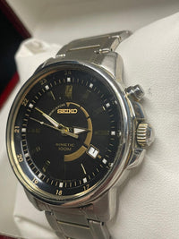 Seiko Stainless Steel Kinetic Watch - Gold Accents, Limited  - $1.5K APR w/ COA! APR57