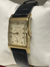 Bulova Vintage 1940s Solid Gold Tank Watch, Rare Curved Dial - $13K APR w/ COA!! APR57