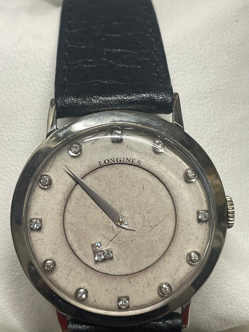 Longines Vintage 1940s Mystery Dial Watch, Solid White Gold - $20K APR w/ COA! APR57