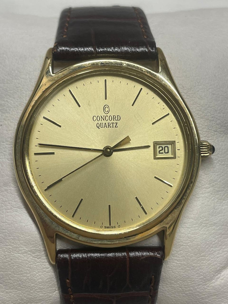 Concord 14K Solid Yellow Gold, Unisex Watch with Brown Strap- $13K APR w/ COA!!! APR57