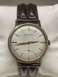 Bulova Vintage 1950s 10K Rolled Gold Plate Watch, Brown Strap - $5K APR w/ COA!! APR57