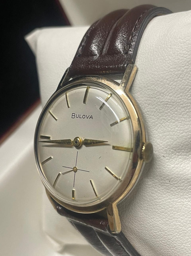 Bulova Vintage 1950s 10K Rolled Gold Plate Watch, Brown Strap - $5K APR w/ COA!! APR57