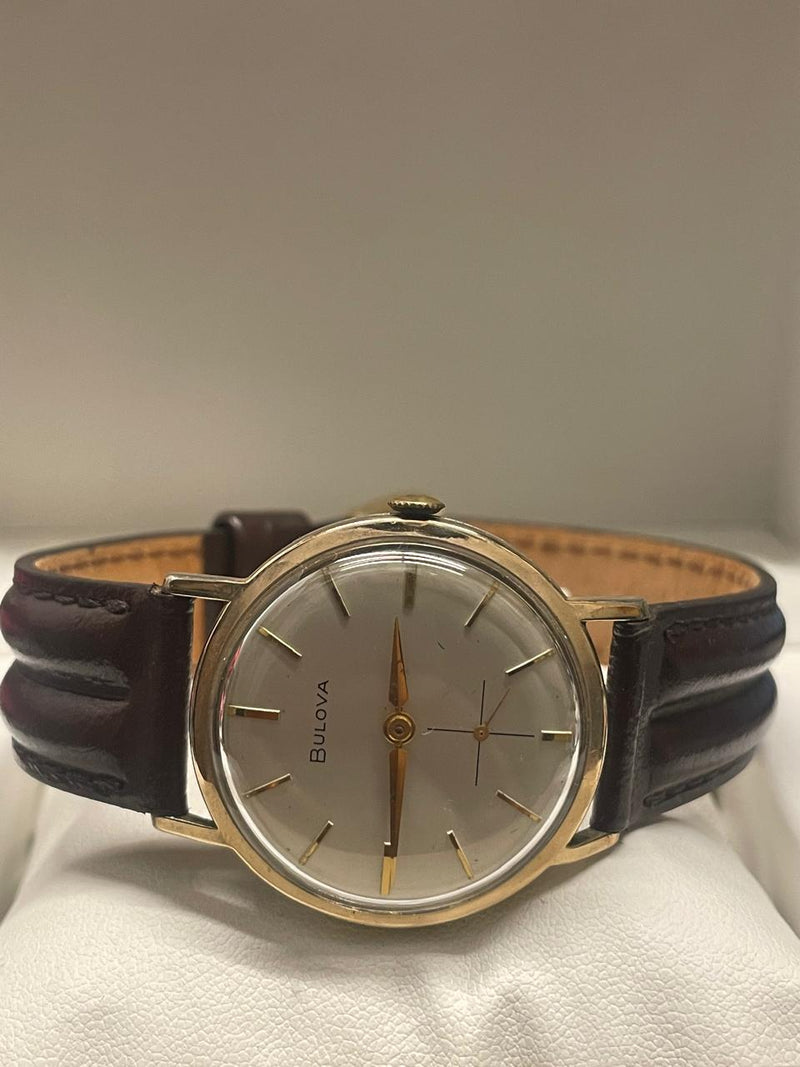 Bulova Vintage 1950s 10K Rolled Gold Plate Watch, Brown Strap - $5K APR w/ COA!! APR57