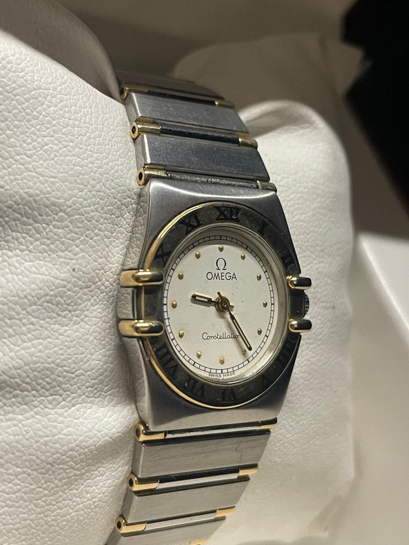 Omega Ladies Stainless Steel Watch with Gold Bezel and Dial - $6K APR w/ COA!!!! APR57