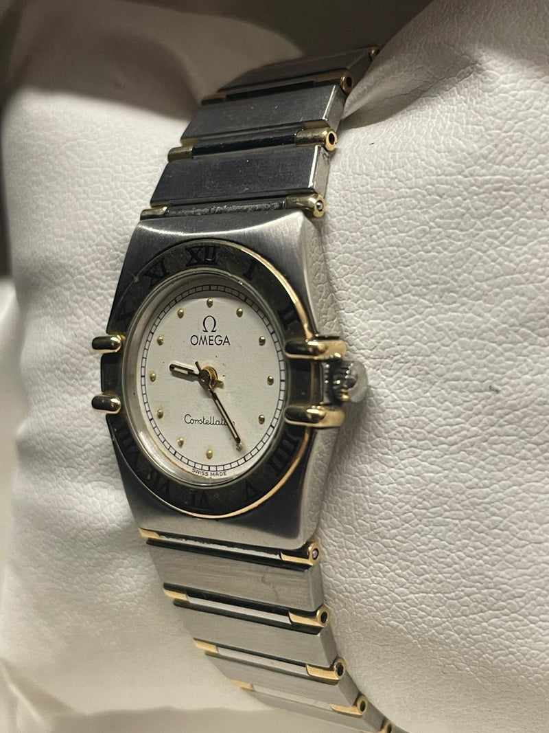 Omega Ladies Stainless Steel Watch with Gold Bezel and Dial - $6K APR w/ COA!!!! APR57