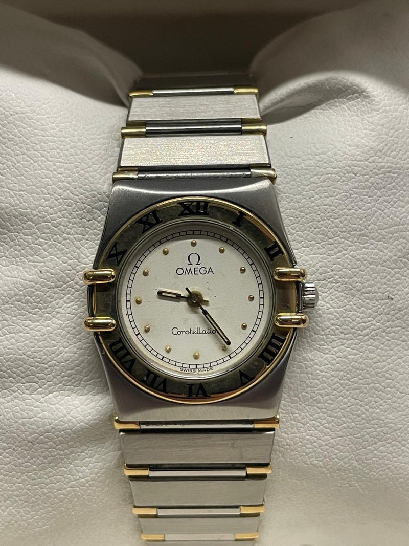 Omega Ladies Stainless Steel Watch with Gold Bezel and Dial - $6K APR w/ COA!!!! APR57