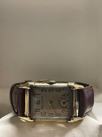 Bulova Vintage 1940s Tank Watch with Gold Case & Leather Strap- $6K APR w/ COA! APR57