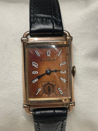 Bulova Vintage 1940s Rose Gold Tank Watch - Copper Dial, Rare - $10K APR w/ COA! APR57