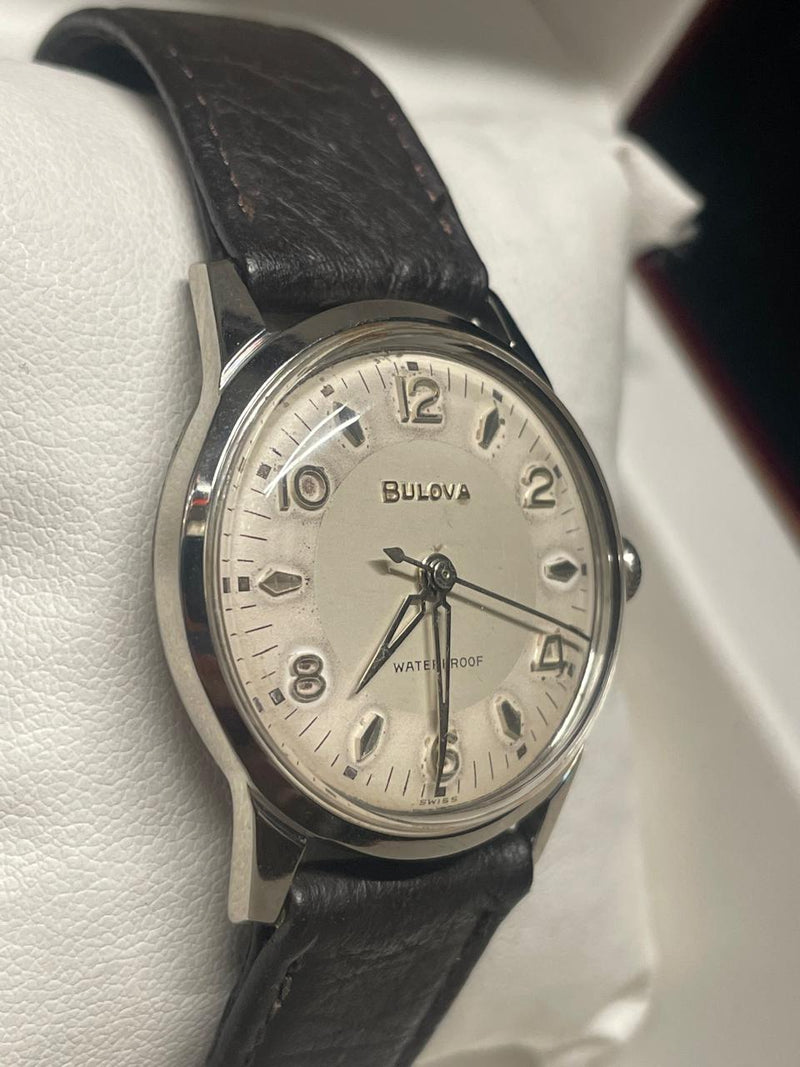 Bulova Stainless Steel Watch - Off-White Dial, Military Design- $6K APR w/ COA!! APR57