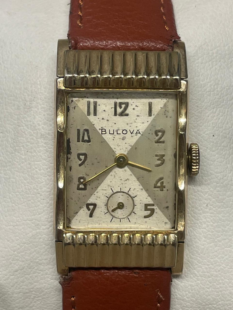 Bulova Vintage 1940s Tank Watch - Unique Hooded Lugs, Two-Tone - $8K APR w/ COA! APR57