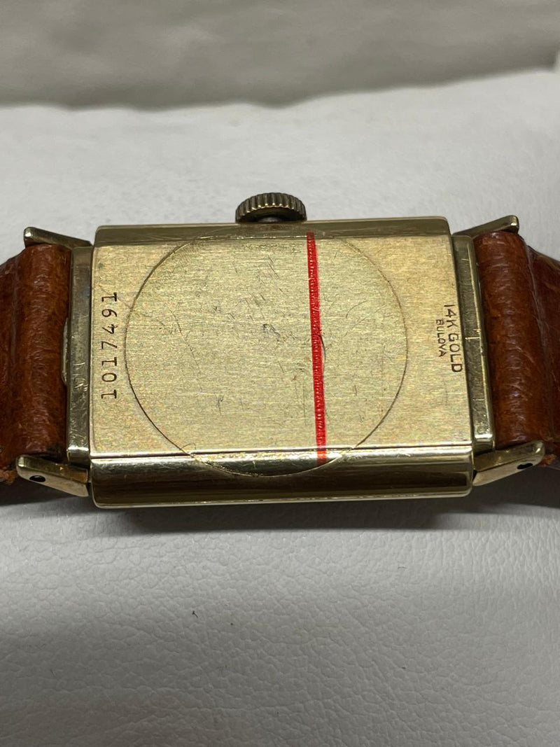 Bulova 1940s Gold Tank Watch - Rose Dial, Blue Hands, Vintage - $13K APR w/ COA! APR57