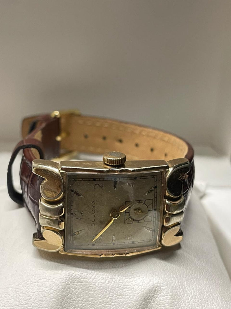 Bulova Vintage 1940s Unisex Watch - RGP Unique Lugs, Gold Dial- $10K APR w/ COA! APR57