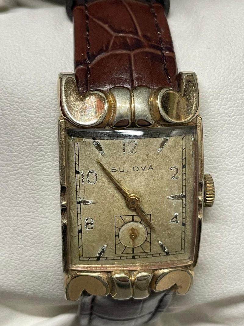 Bulova Vintage 1940s Unisex Watch - RGP Unique Lugs, Gold Dial- $10K APR w/ COA! APR57