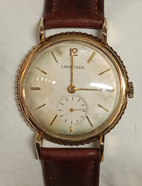 Longines Vintage 1940s Solid Gold Men's Wristwatch-$16K APR w/ COA!!!!!!!!!!!! APR57