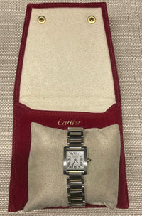 Cartier Ladies Tank 18k Gold and Steel Watch, Rare Discontinued- $16K APR w/COA! APR57