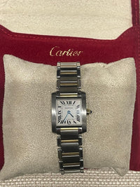 Cartier Ladies Tank 18k Gold and Steel Watch, Rare Discontinued- $16K APR w/COA! APR57