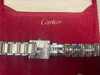 Cartier Ladies Tank 18k Gold and Steel Watch, Rare Discontinued- $16K APR w/COA! APR57