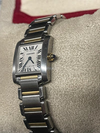 Cartier Ladies Tank 18k Gold and Steel Watch, Rare Discontinued- $16K APR w/COA! APR57