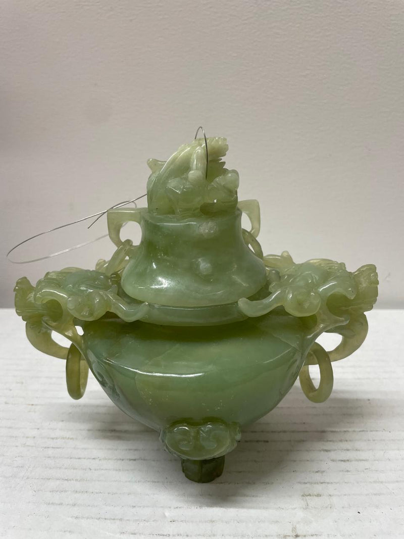 Chinese Apple Jade Vintage 1930s Incense Burner - $20K APR w/CoA APR57