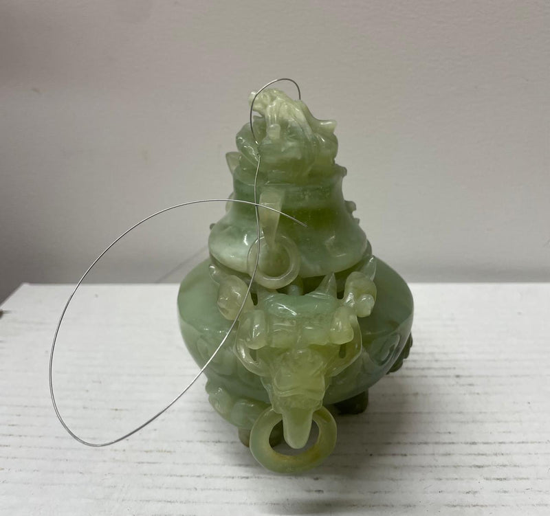 Chinese Apple Jade Vintage 1930s Incense Burner - $20K APR w/CoA APR57