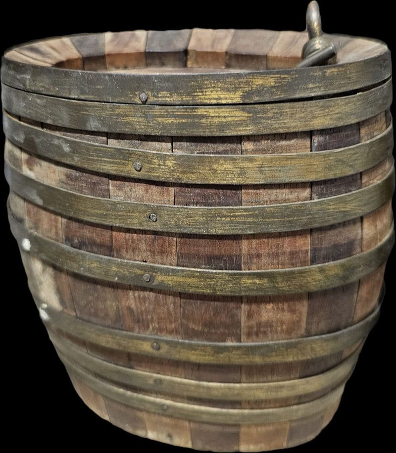 Antique 1800s Oak Wine Barrel with Brass Bands and Spout  - $10K APR w/CoA APR 57