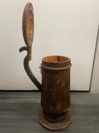 Hand-Carved Wooden Beer Stein, Antique Style, Sherry Lehmann- $6K APR w/CoA APR57