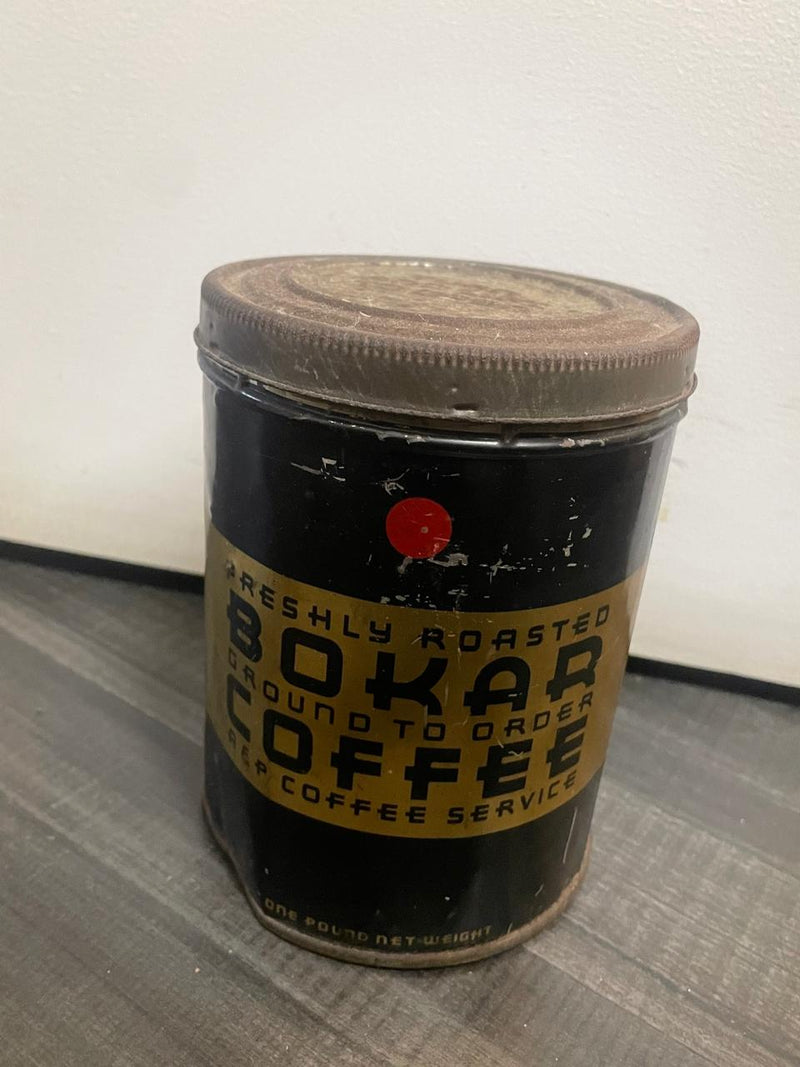 Rare Vintage Bocar Coffee Tin, Hand-PaintRare Vintage Bokar Coffee Tin, Hand-Painted, 1930s Collectible- $2K APR w/CoAed, 1930s Collectible- $2K APR w/CoA Apr57