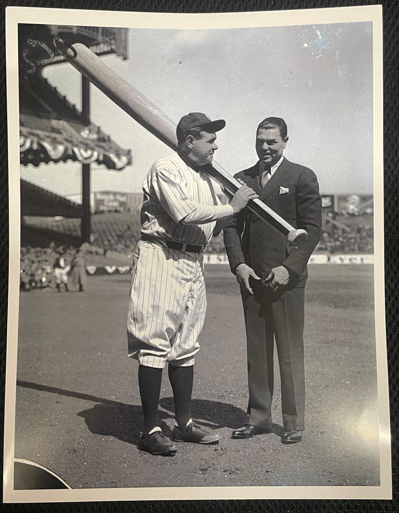 1930's Babe Ruth Holding Bat Unpublished Rare Photo- $2K APR w/ CoA APR 57