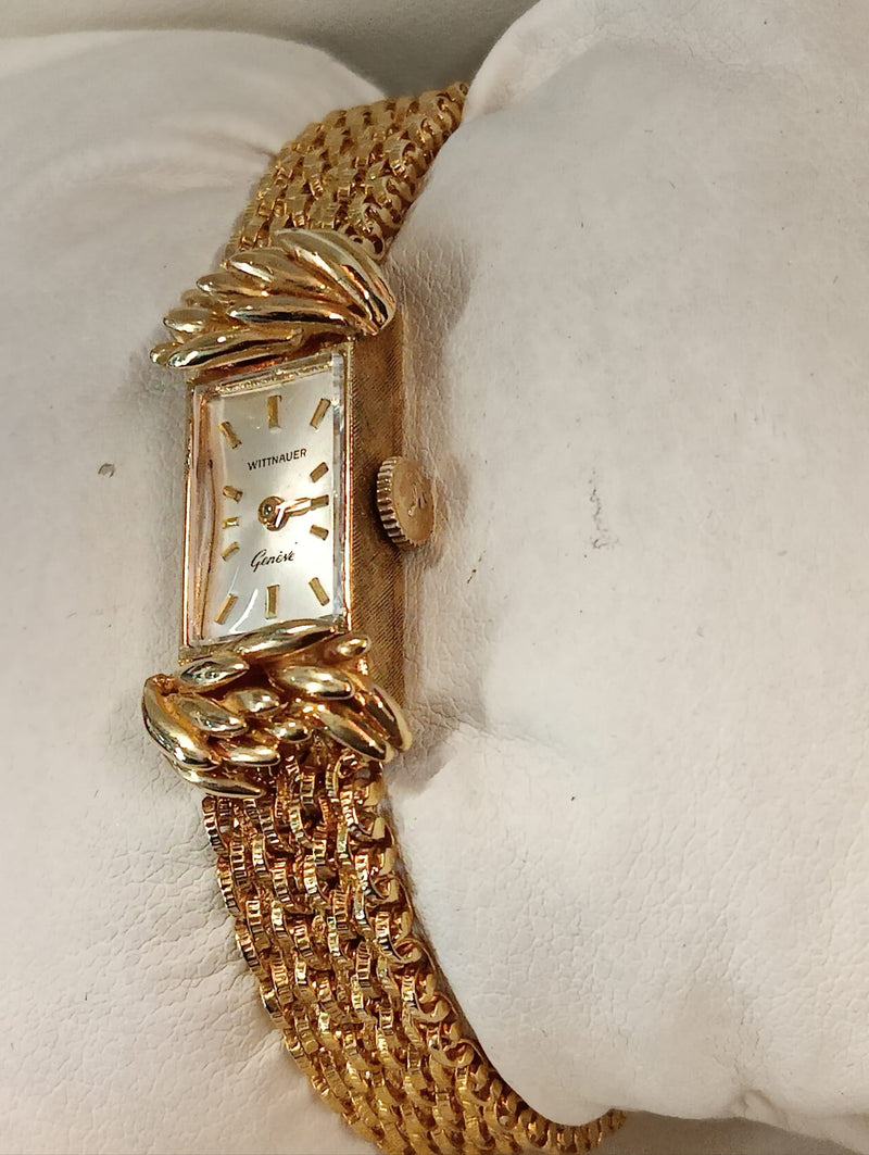 Wittnauer 1950s Solid Yellow Gold Wristwatch with Mesh Bracelet- $20K APR w/ COA APR57