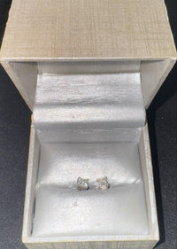 Princess Cut Diamond Earrings In 14K White Gold, Beautiful&Elegant With $12K APR APR57