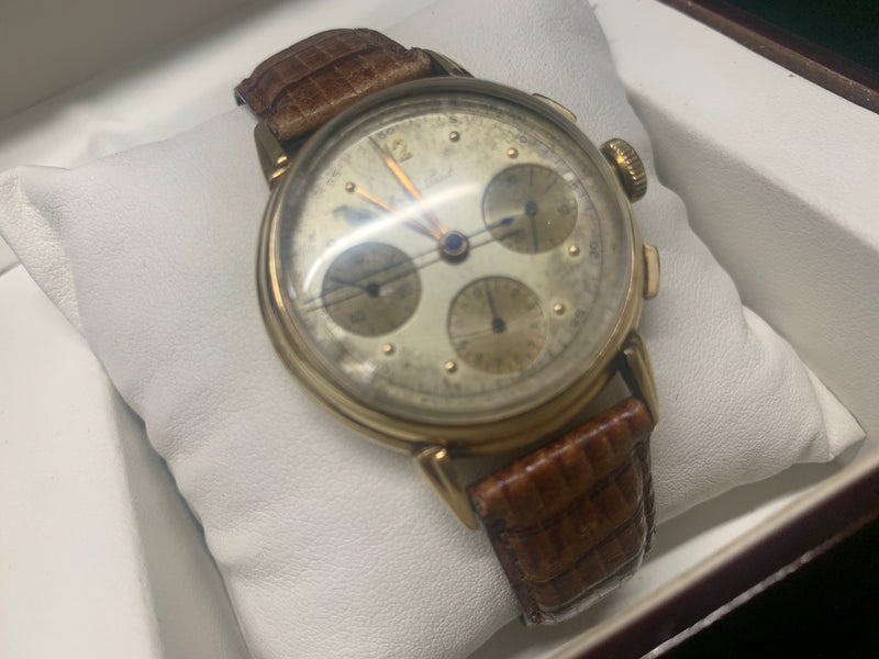 Mathey Tissot 14K Yellow Gold Chronograph Vintage c. 1940's - $20K APR w/ COA!!! APR57