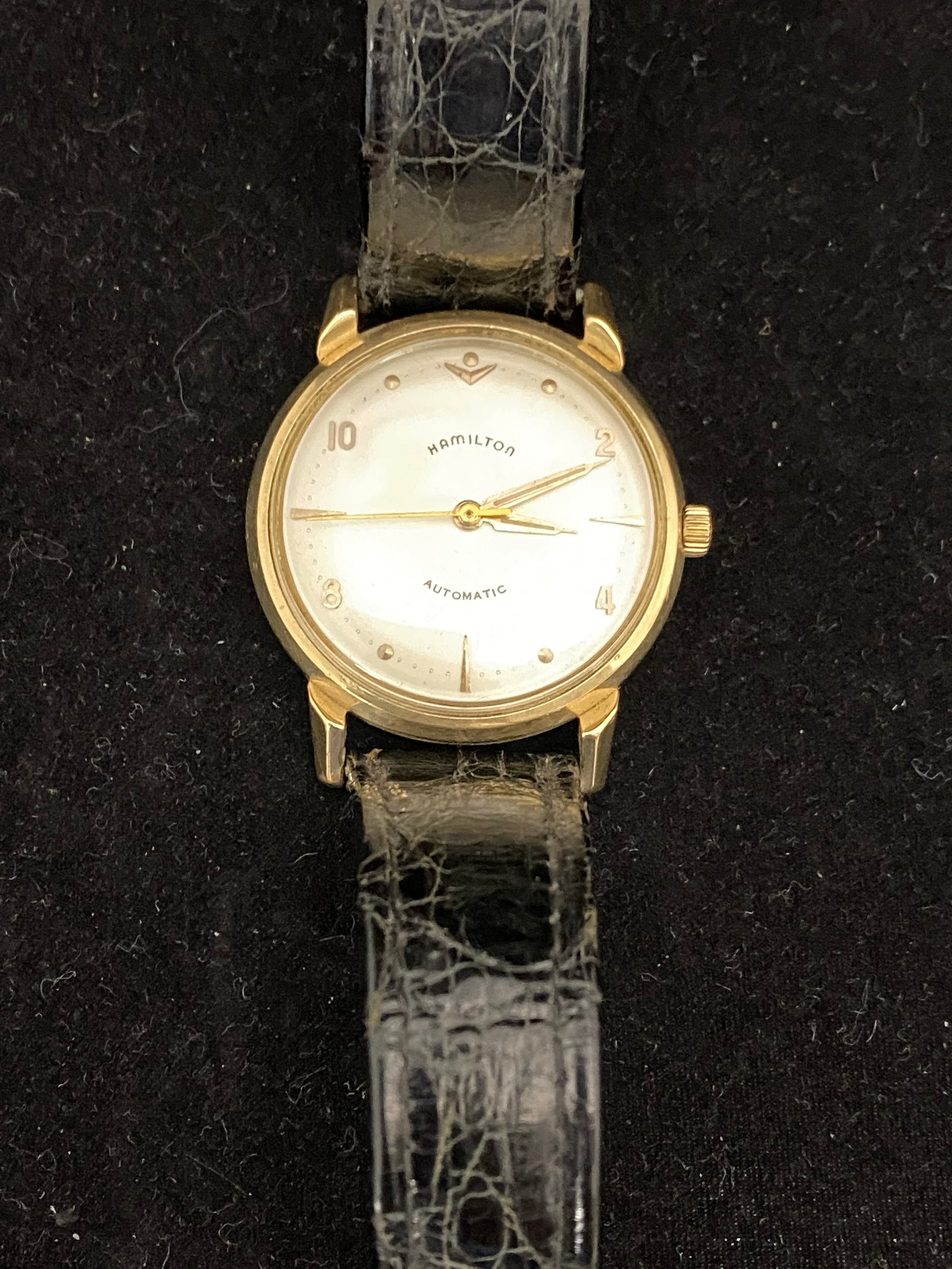 Hamilton gold watches vintage hotsell