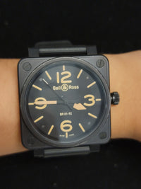 BELL & ROSS XL Limited Edition Black PVD Steel Tang Buckle- $8K APR Value w/ CoA APR 57