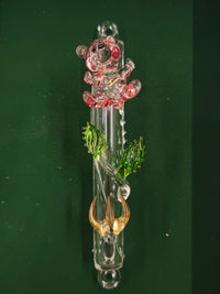 Mezuzah Handmade By Artist With Unique Crystal Pink Bear  -  APR $ 1.5K Val COA! APR57