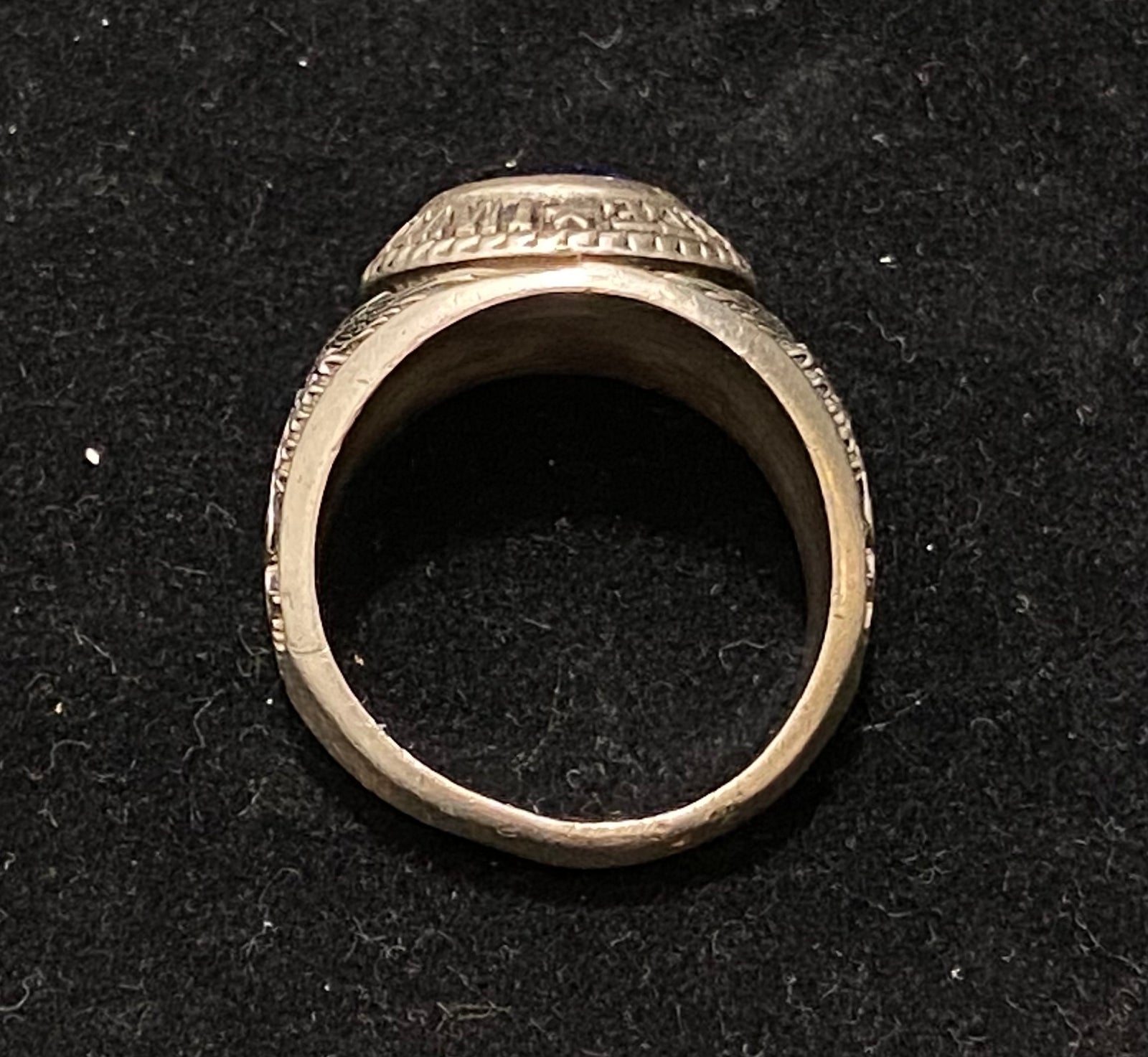 1940 s United States Air Force Class Ring in Sterling Silver with Blue