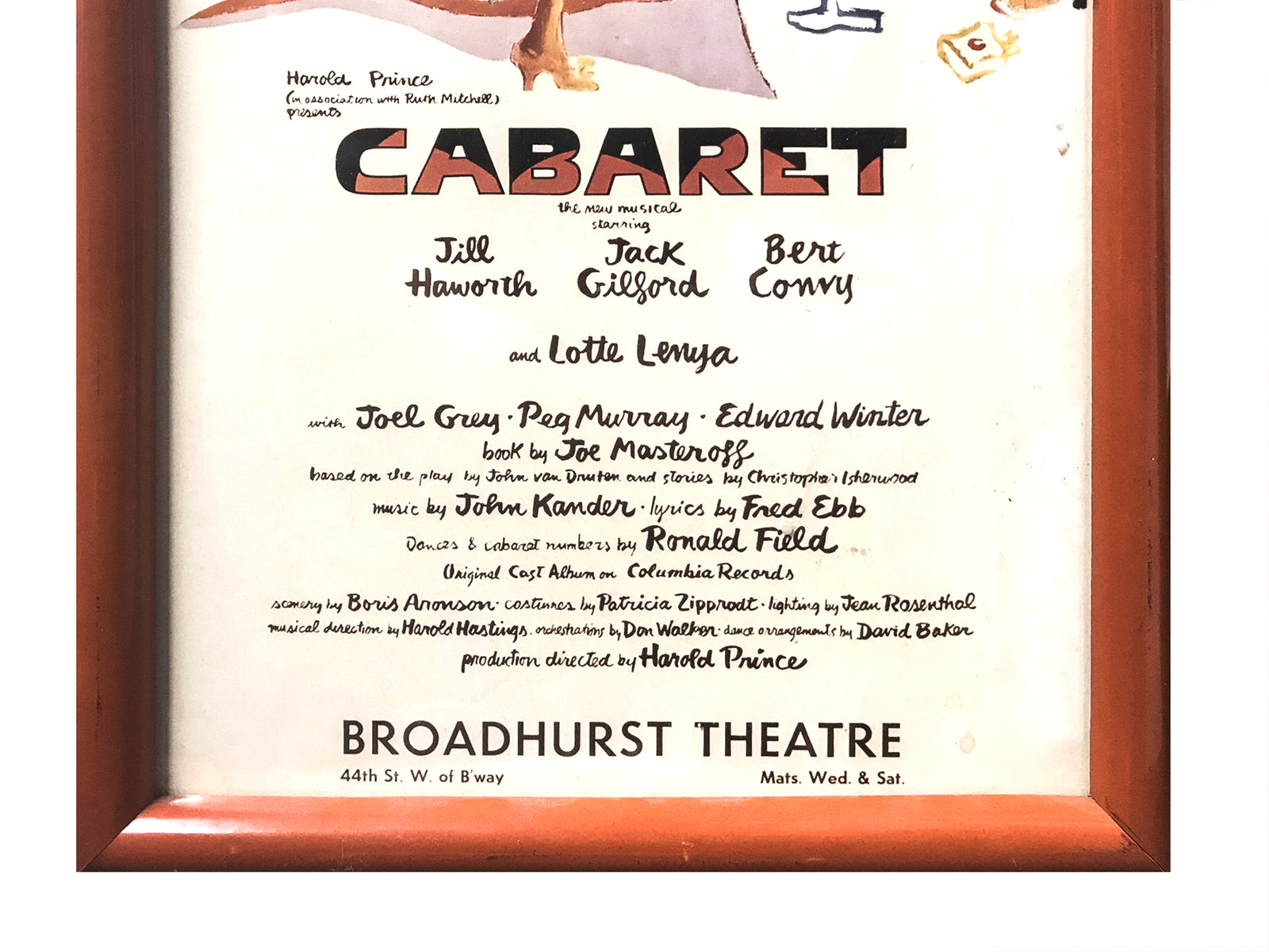 Kander & Ebb, Original Vintage 1966 Cabaret Window Poster