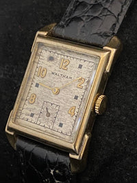 WALTHAM Solid 10K Filled Gold 1940s Wristwatch w/ Aged Dial - $5K APR w/ CoA! APR57